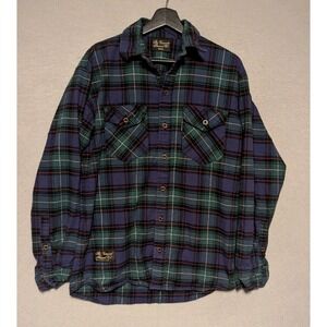 The Vermont Flannel Co Mens Classic Plaid Flannel Shirt Double Pocket Sz S - USA